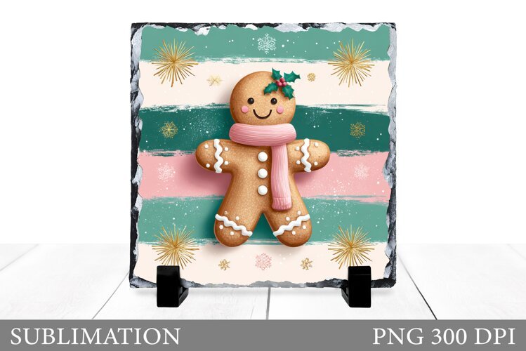 Cute Gingerbread Sublimation. Gingerbread Slate Design example image 1
