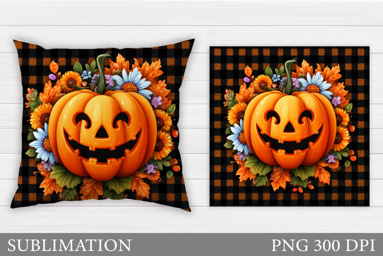 Halloween Pumpkin Pillow. Halloween Pillow Sublimation example image 1