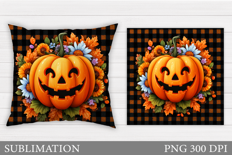 Halloween Pumpkin Pillow. Halloween Pillow Sublimation