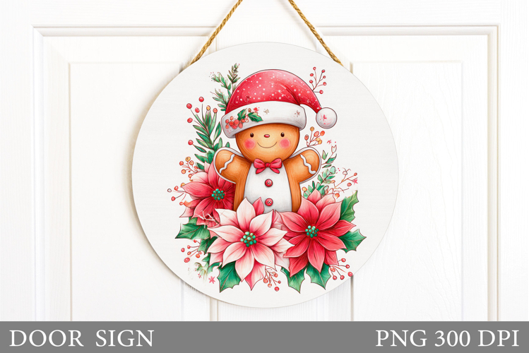 Gingerbread Door Sign Design. Christmas Door Sign