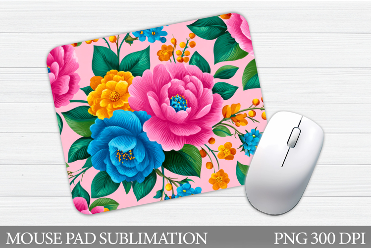 Flowers Mouse Pad Sublimation. Floral Mouse Pad Design