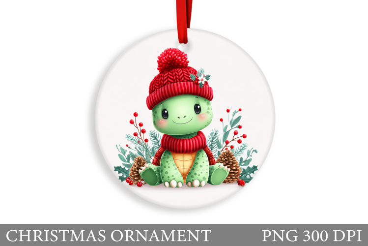 Turtle Christmas Ornament. Christmas Ornament Sublimation