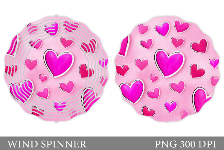 Hearts Wind Spinner Design. Valentines Wind Spinner
