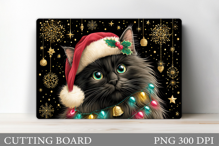Christmas Cat Cutting Board. Christmas Cutting Board Design