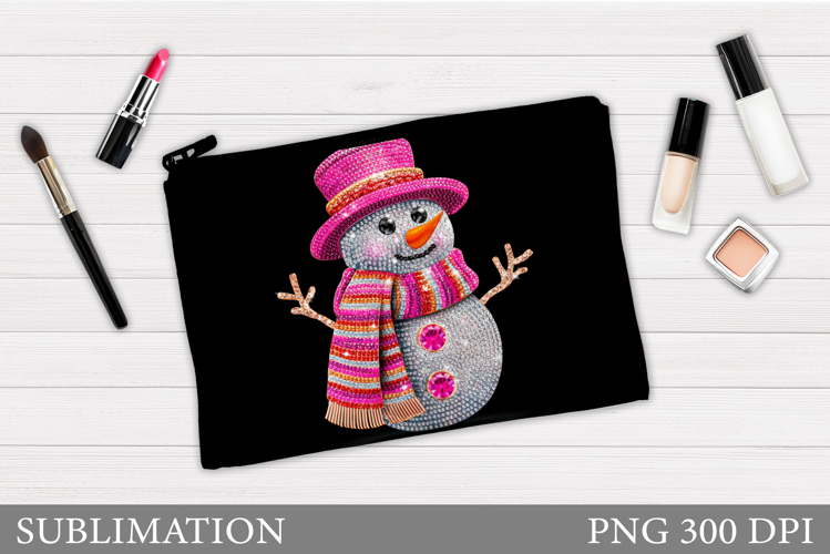 Snowman Cosmetics Bag. Christmas Makeup Bag Sublimation