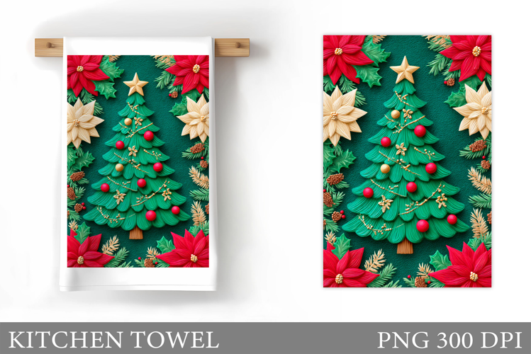 Christmas Tree Kitchen Towel. Christmas Kitchen Towel Design