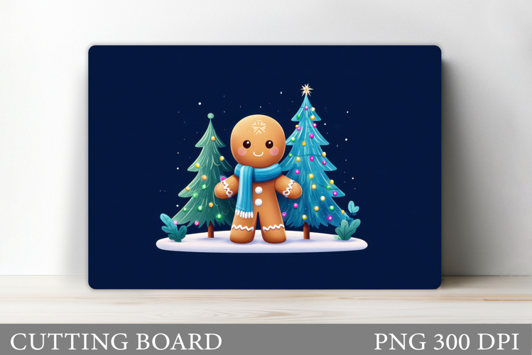 Christmas Cutting Board Design. Gingerbread Cutting Board