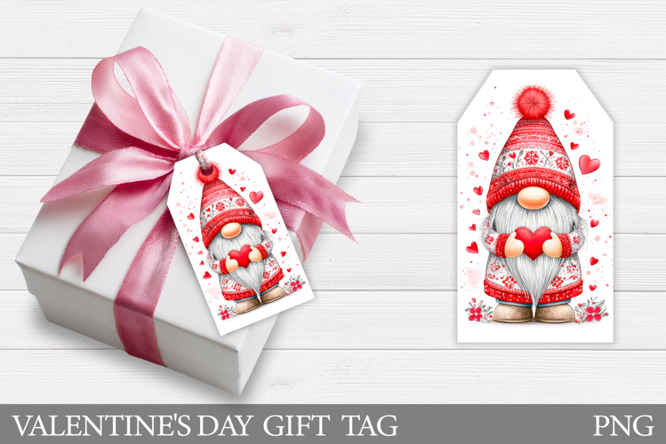 Valentines Gnome Gift Tags. Valentine Gift Tag Printable