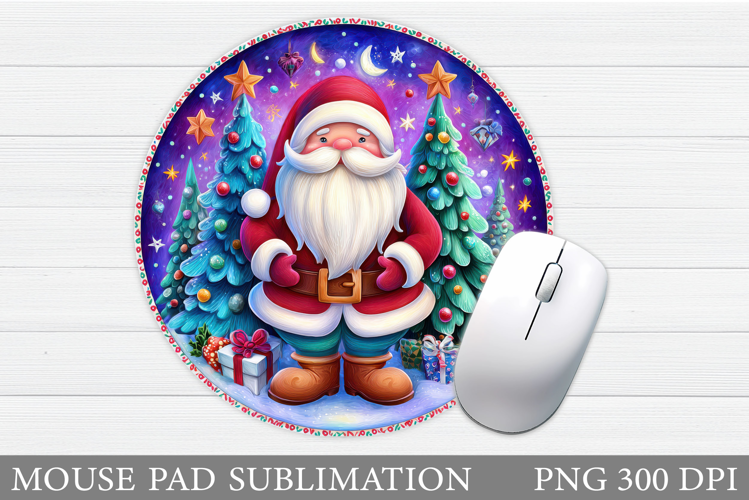 Cute Santa Claus Mouse Pad. Christmas Mouse Pad Sublimation
