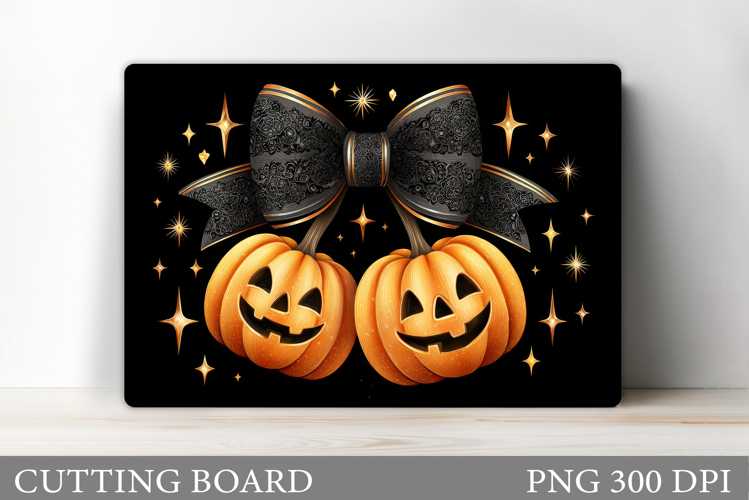 Cherry Pumpkin Cutting Board. Halloween Cutting Board example image 1