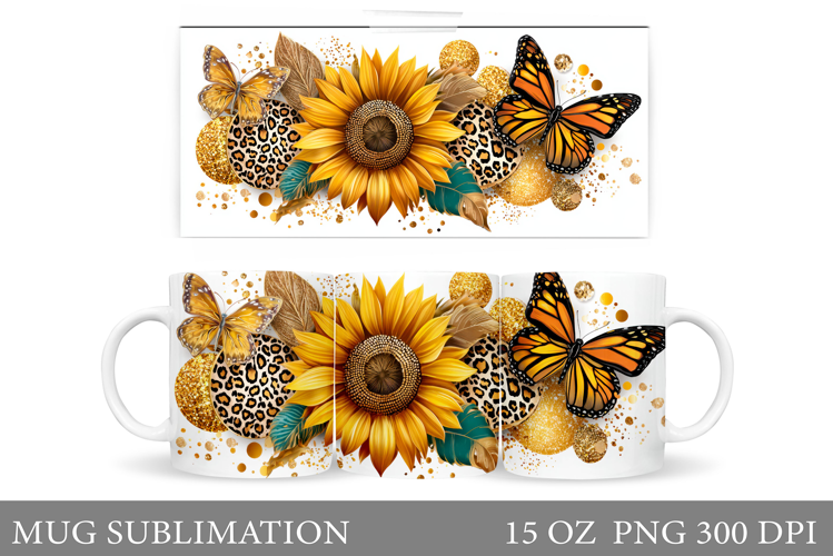 Butterflies Mug Sublimation. Butterfly Mug Design