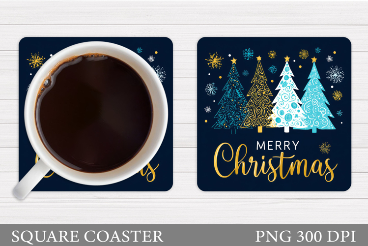 Christmas Tree Coaster Design. Christmas Coaster Sublimation