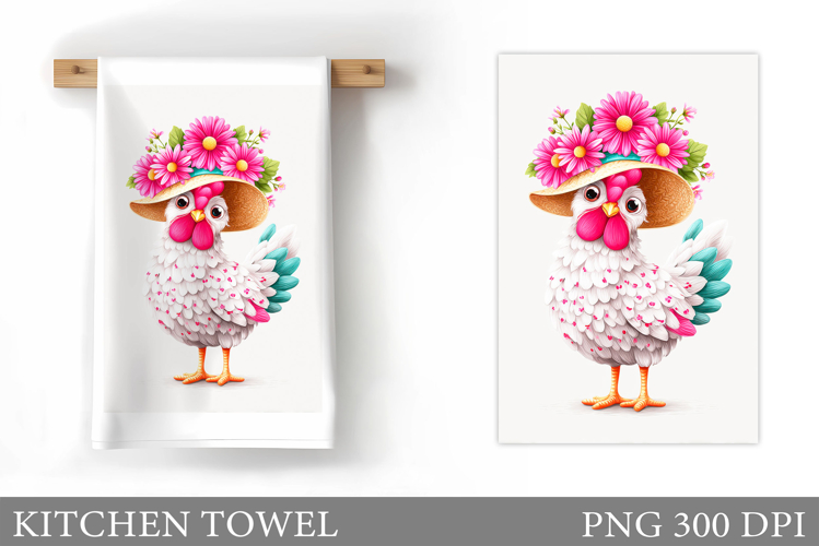 Chicken Kitchen Towel Design. Chicken Sublimation