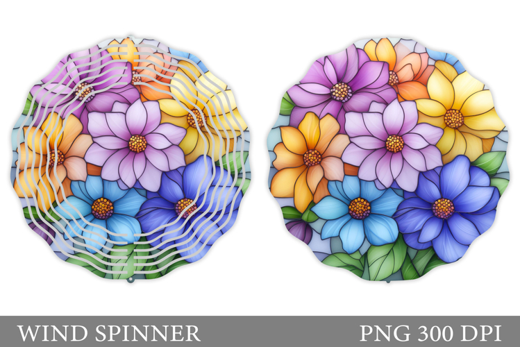 Floral Wind Spinner Sublimation. Flowers Wind Spinner Design
