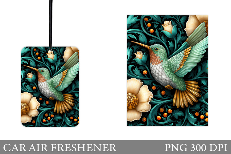 Hummingbird Car Air Freshener. Flowers Car Air Freshener
