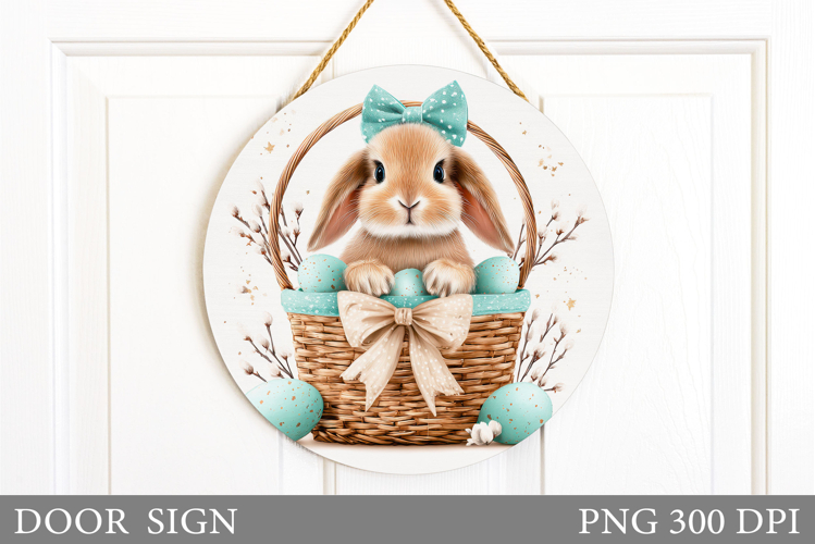 Easter Bunny Door Sign Sublimation. Easter Door Sign Design