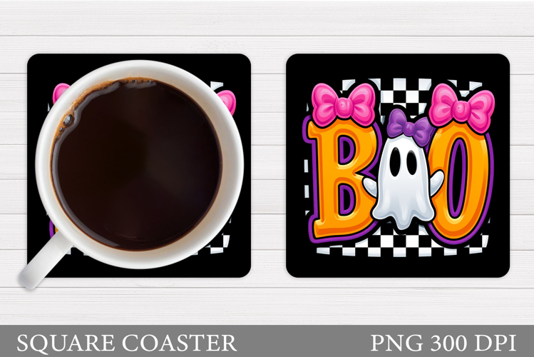 Boo Coaster Design. Halloween Sublimation