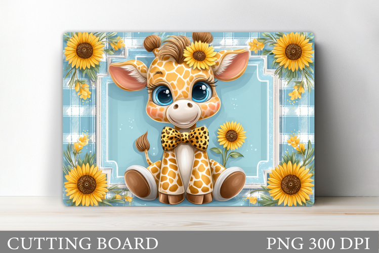 Giraffe Cutting Board Design. Giraffe Flowers Cutting Board