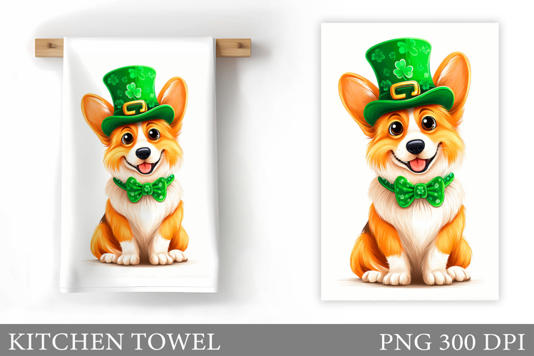 St Patrick Dog Kitchen Towel. St Patrick Kitchen Towel