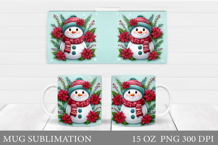 Christmas Snowman Mug Design. Christmas Mug Sublimation