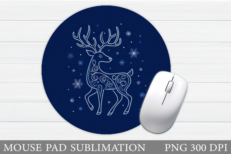 Reindeer Mouse Pad Sublimation. Christmas Mouse Pad Design example image 1