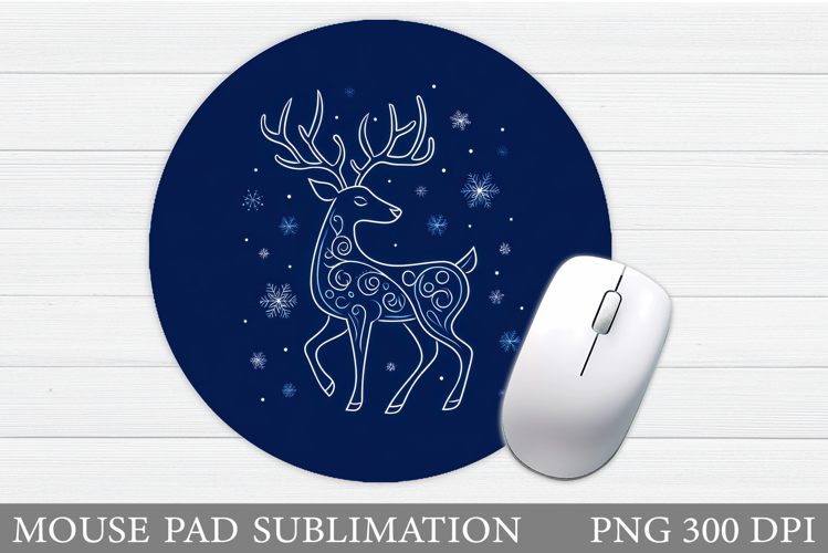 Reindeer Mouse Pad Sublimation. Christmas Mouse Pad Design