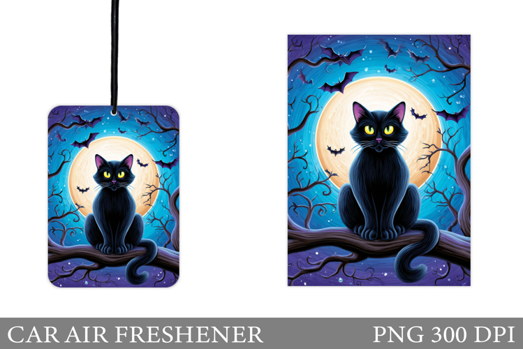 Black Cat Car Air Freshener. Halloween Car Air Freshener