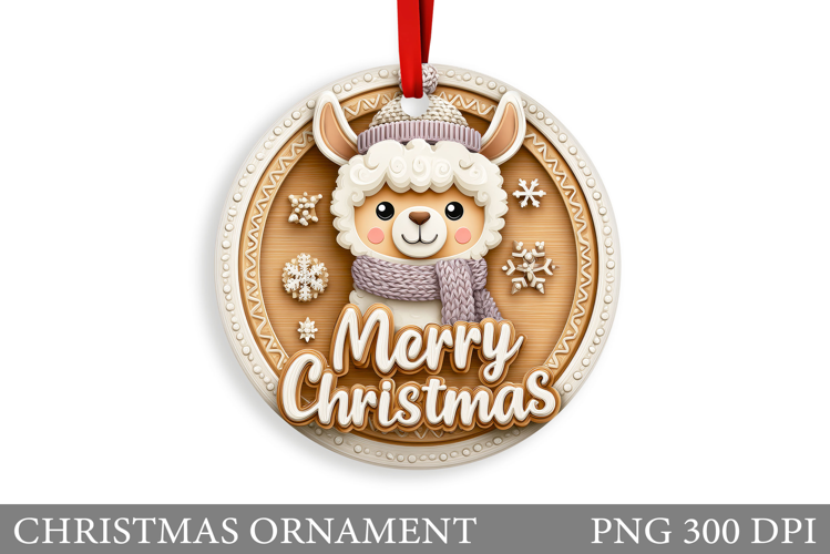Cute Lama Christmas Ornament. Christmas Ornament Design