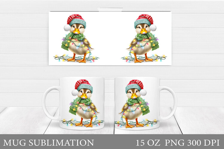 Christmas Duck Mug Design. Christmas Mug Sublimation example image 1