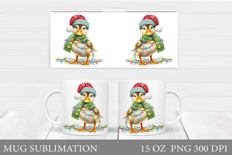 Christmas Duck Mug Design. Christmas Mug Sublimation