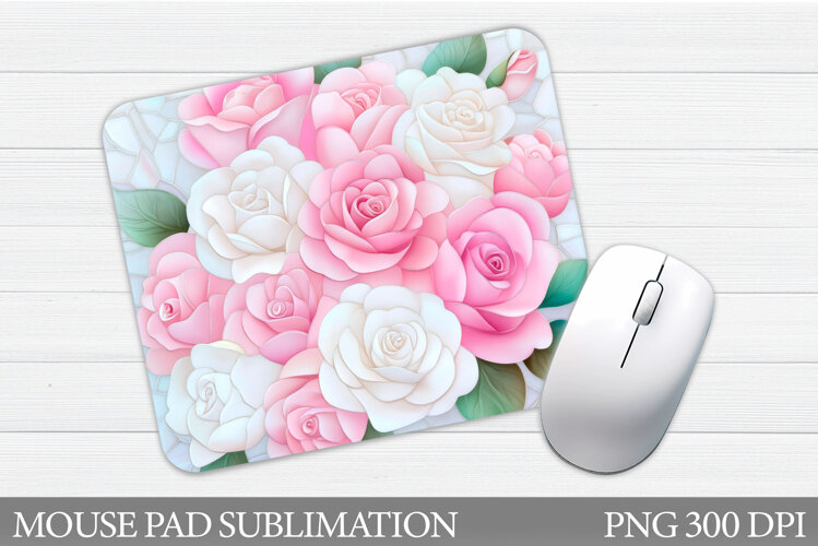 Roses Mouse Pad Sublimation. Flowers Mouse Pad Design example image 1