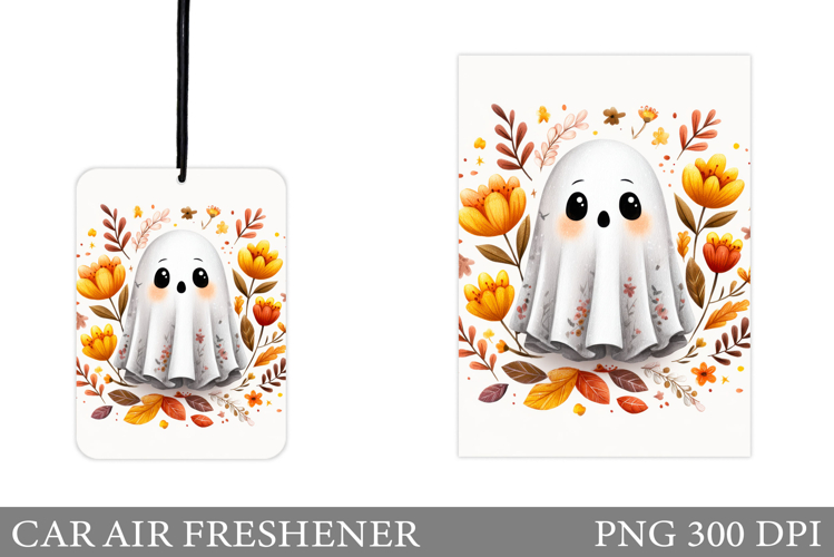 Ghost Car Air Freshener Design. Halloween Car Air Freshener