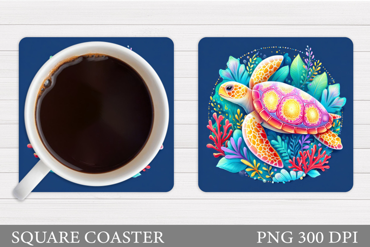 Sea Turtle Coaster Design. Turtle Coaster Sublimation