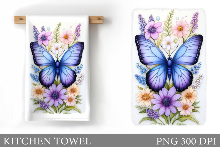 Butterfly Kitchen Towel Design. Butterfly Sublimation