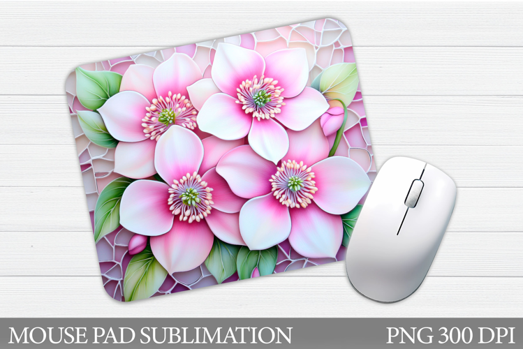 Flowers Mouse Pad Sublimation. Floral Mouse Pad Design