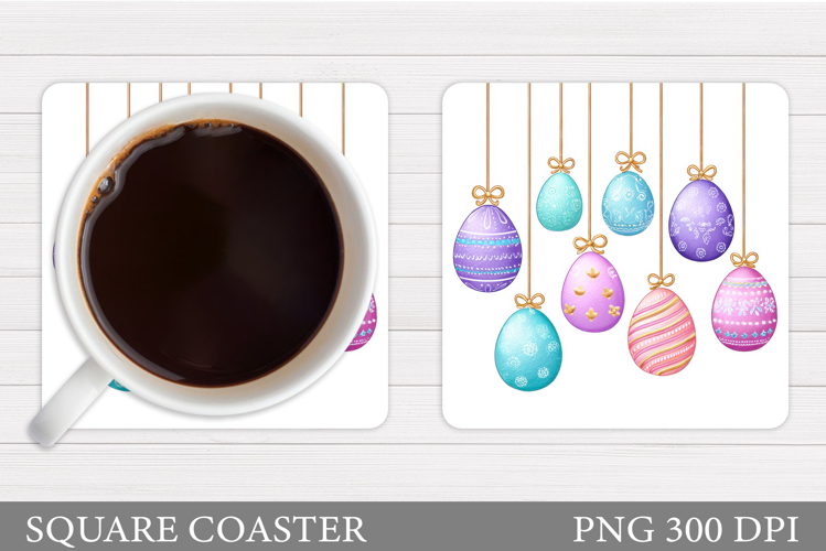 Easter Eggs Coaster Design. Easter Coaster Sublimation