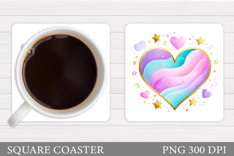 Heart Coaster Design. Valentine Coaster Sublimation