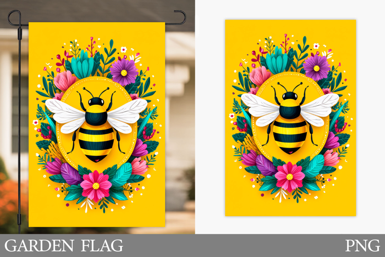 Bee Garden Flag Design. Bee Sublimation