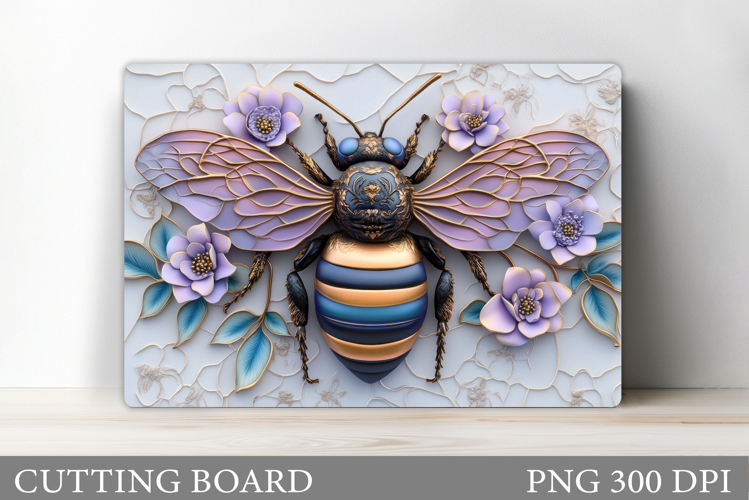 Bee Cutting Board Design. Flowers Kitchen Cutting Board