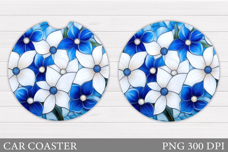 Wildflowers Car Coaster Sublimation. Flowers Car Coaster