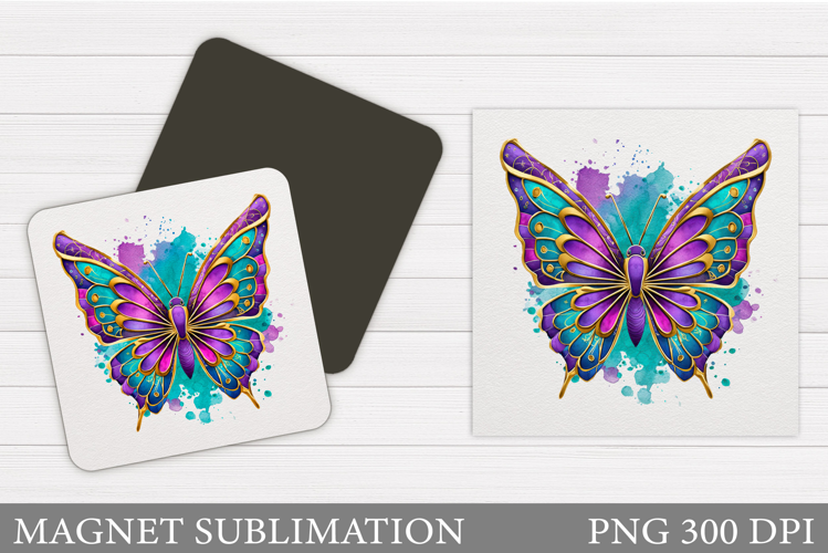 Butterfly Flowers Sublimation. Butterfly Magnet Sublimation