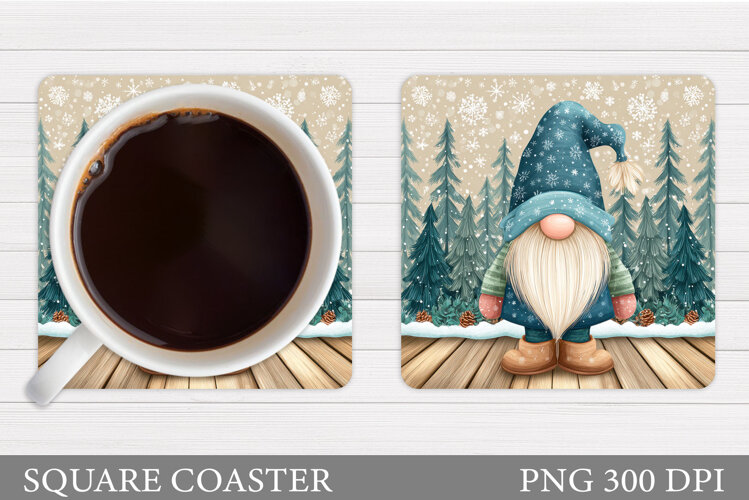 Christmas Gnome Coaster. Christmas Coaster Design example image 1