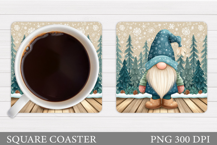 Christmas Gnome Coaster. Christmas Coaster Design