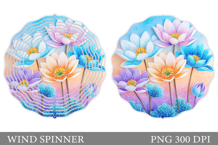 Floral Wind Spinner Sublimation. Flowers Wind Spinner Design