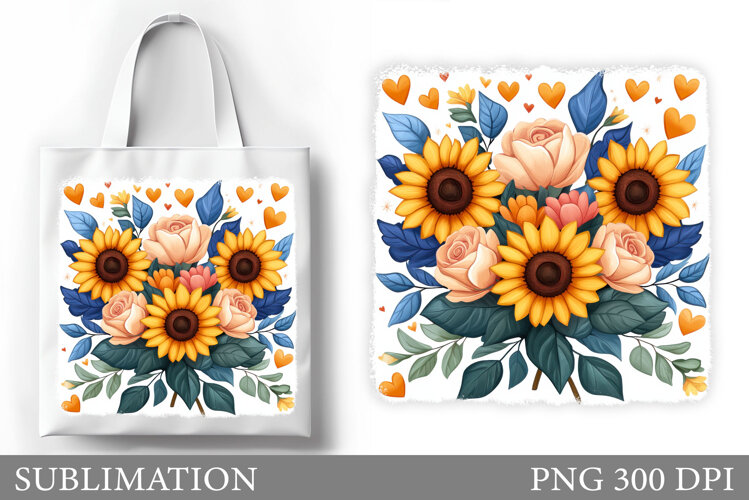 Flowers Tote Bag Sublimation. Flowers Sublimation example image 1