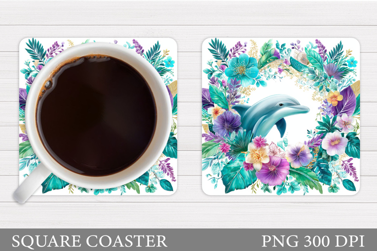 Dolphin Coaster Design. Dolphin Sublimation example image 1