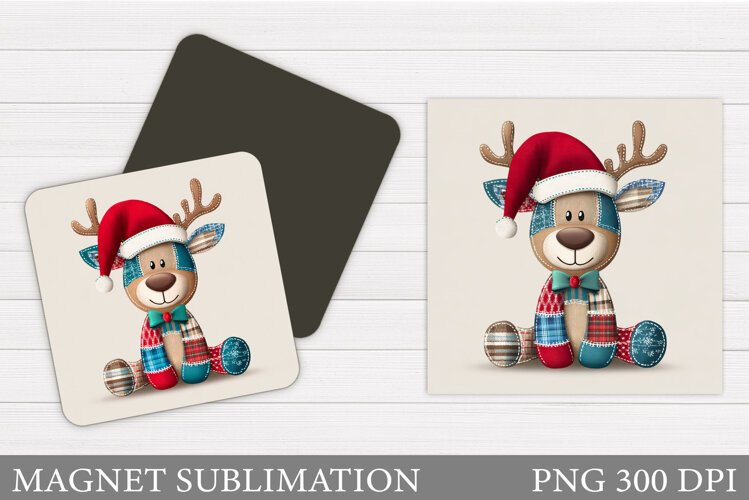 Christmas Deer Magnet Design. Christmas Magnet Sublimation example image 1