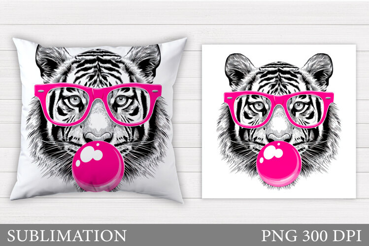 Tiger Pillow Design. Tiger Sublimation example image 1