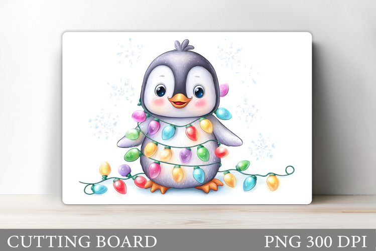 Christmas Penguin Cutting Board. Christmas Cutting Board