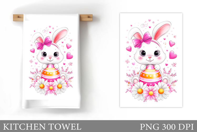 Easter Bunny Kitchen Towel. Bunny Kitchen Towel Sublimation